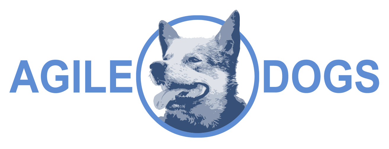 Agile Dogs logo featuring a friendly dog illustration for dog training services.